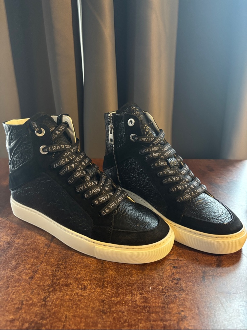 New Zadig & Voltaire High Flash High Top Wrinkle Sneakers
